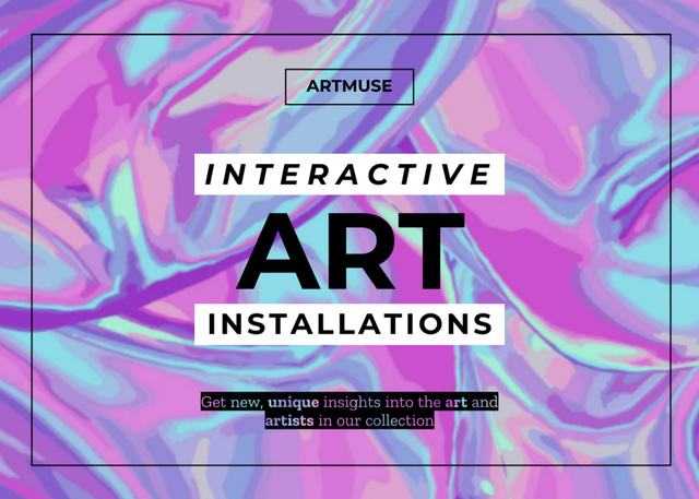 Ontwerpsjabloon van Flyer 5x7in Horizontal van Ad of Interactive Art Installations