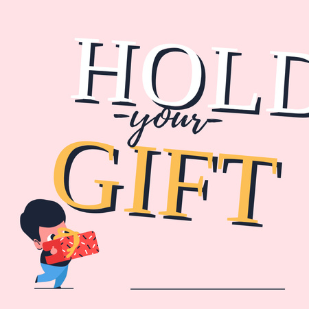 Ontwerpsjabloon van Animated Post van schattig jongen holding gift