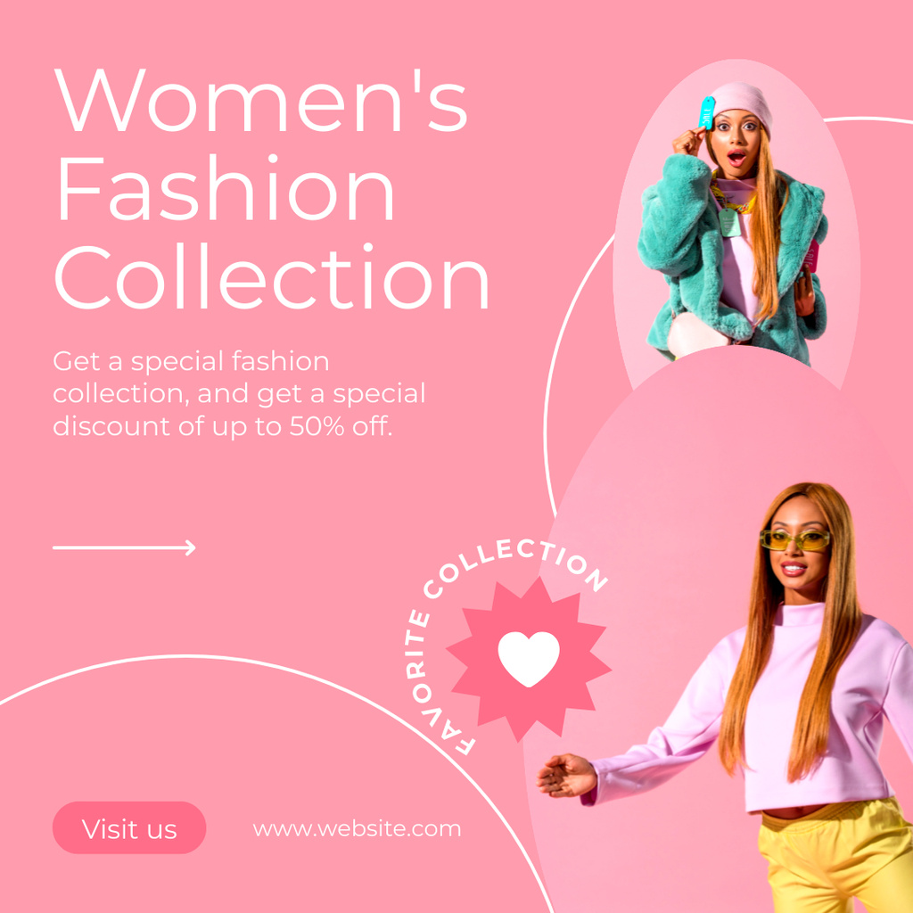 Designvorlage Women's Fashion Collection of Clothes für Instagram AD