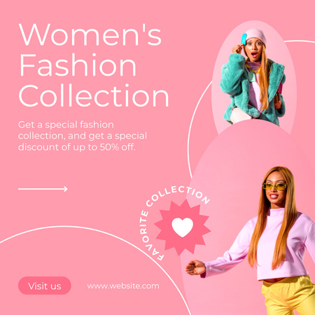 Women's Fashion Collection of Clothes Instagram AD Design Template