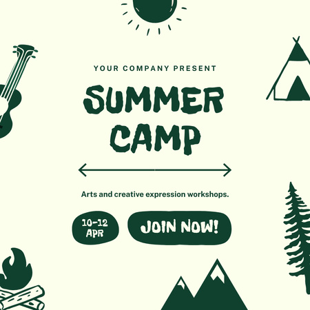 Ontwerpsjabloon van Instagram van Summer Camp