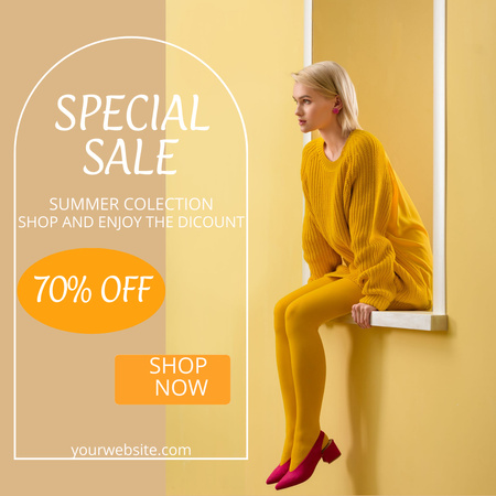 Fashion Collection Sale with Stylish Woman Instagram Design Template