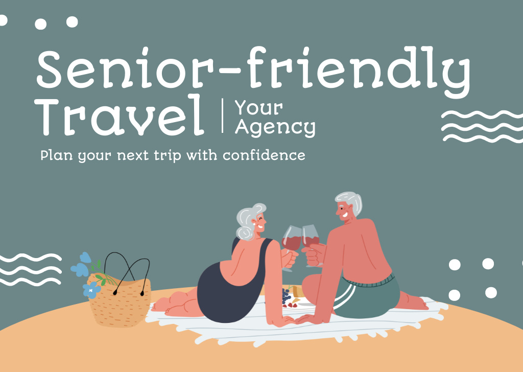 Senior-Friendly Travel Tour Card Modelo de Design