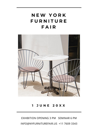 New York Furniture Fair announcement Poster US Design Template