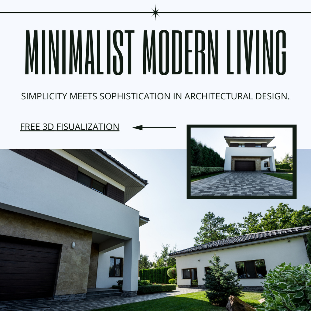 Architectural Services fo Minimalist Modern Living Instagram Modelo de Design