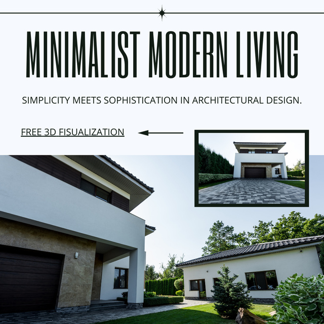 Architectural Services fo Minimalist Modern Living Instagram Tasarım Şablonu