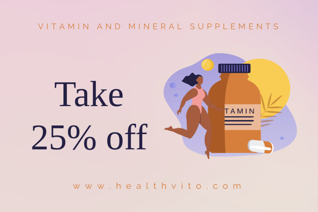 Nutritional Supplements Offer with Special Discount Label Design Template