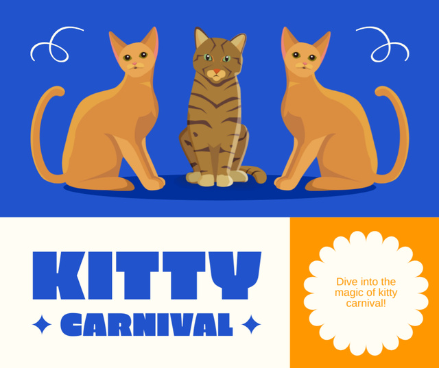 Ontwerpsjabloon van Facebook van Magic of Kitty Carnival