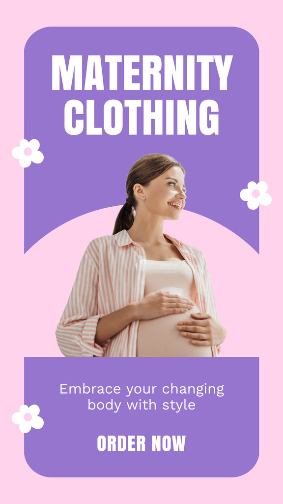 Advertising Stylish Outfits for Pregnancy at Discount Instagram Story Modelo de Design