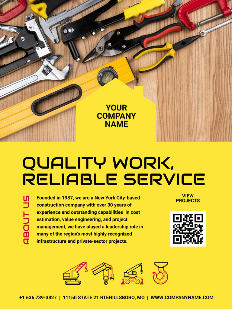 Reliable Building Services Advertising Poster US Πρότυπο σχεδίασης