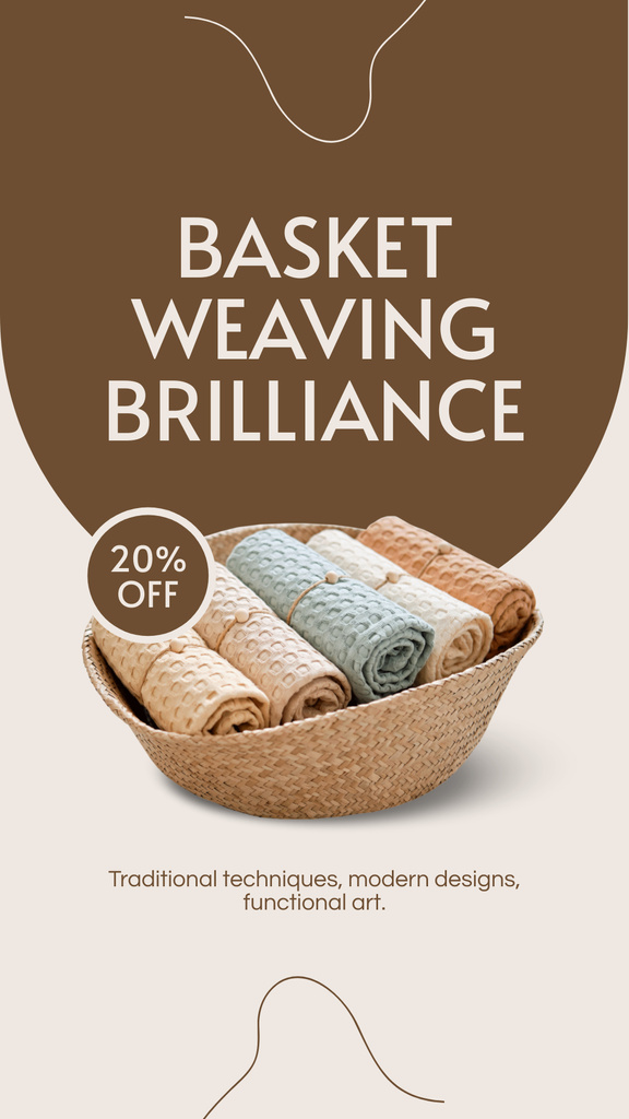 Designvorlage Basket Weaving BBrillrance Offer with Discount für Instagram Story