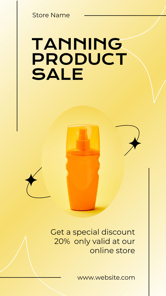 Special Discount on Tanning Products in Online Shop Instagram Story Šablona návrhu