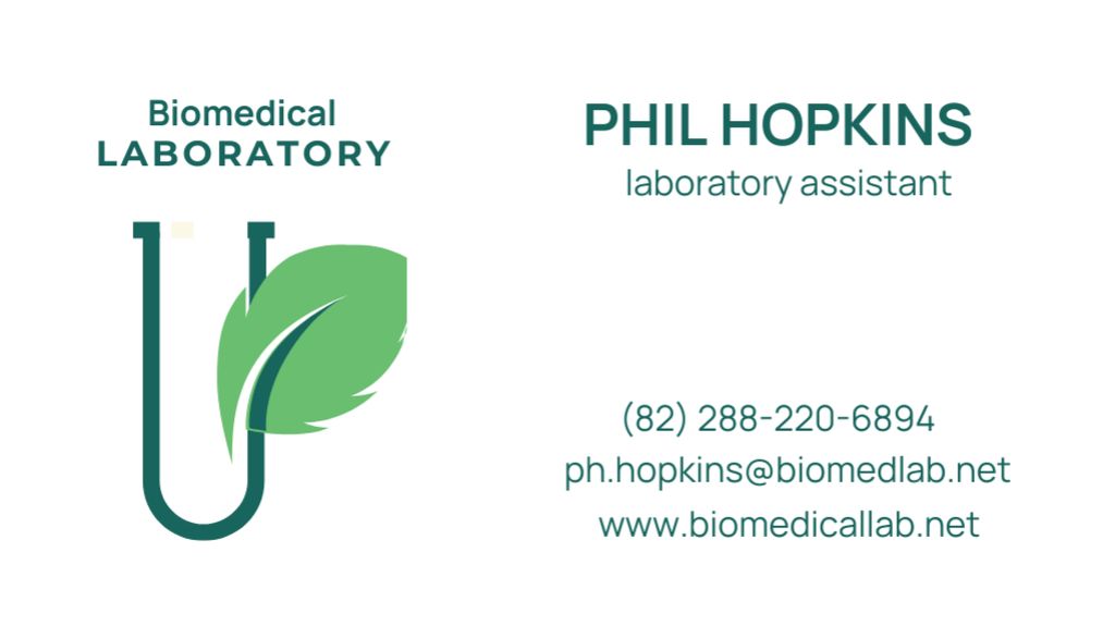 Template di design Contact Details of the Laboratory Employee Business Card US
