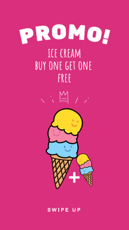 Promo Action With Ice Cream Instagram Video Story Design Template