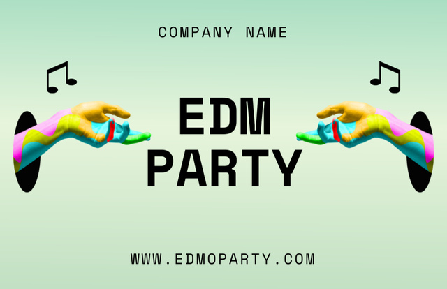 Popular Music Party Announcement Business Card 85x55mm – шаблон для дизайну