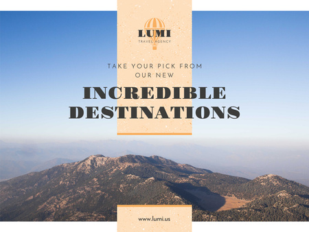 Travel Destinations with Scenic Mountains View Presentation Design Template