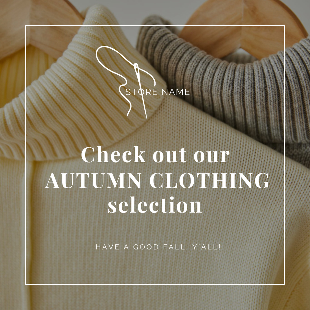 Template di design Autumn Garments And Pullover Sale Announcement Instagram