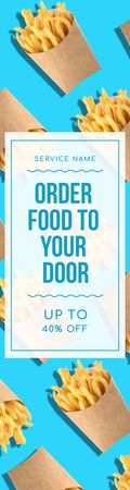 Modèle de visuel Food Delivery to your Door - Skyscraper