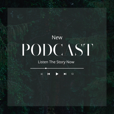 Podcast Announcement with Media Player Instagram Design Template