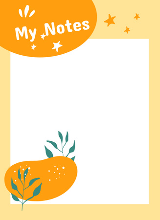 Notes With Illustration In Orange Notepad 4x5.5in Modelo de Design