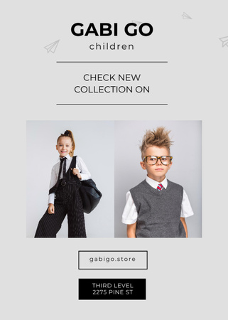 Děti Kolekce Oblečení S Formálním Stylem Postcard 5x7in Vertical Šablona návrhu