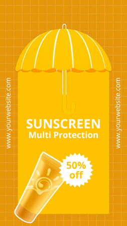 Plantilla de diseño de Cremas Solares Multiprotección Instagram Video Story 