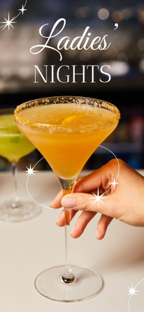 Ontwerpsjabloon van Snapchat Geofilter van Aankondiging van Lady's Night met verfijnde cocktails