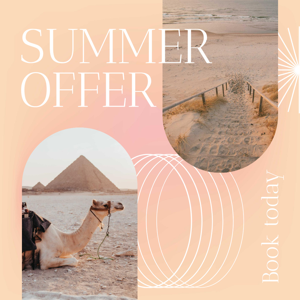 Ontwerpsjabloon van Instagram van Music Album Promotion with Camel on Beach