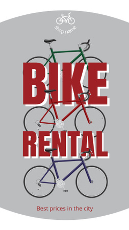 シンプルなレンタル自転車の提供 Instagram Storyデザインテンプレート
