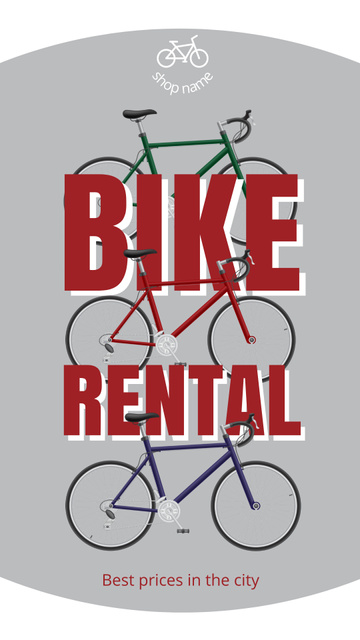 Ontwerpsjabloon van Instagram Story van Minimalist Offer of Rental Bikes