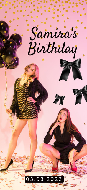 Designvorlage Birthday Party for Girls in Dresses für Snapchat Geofilter