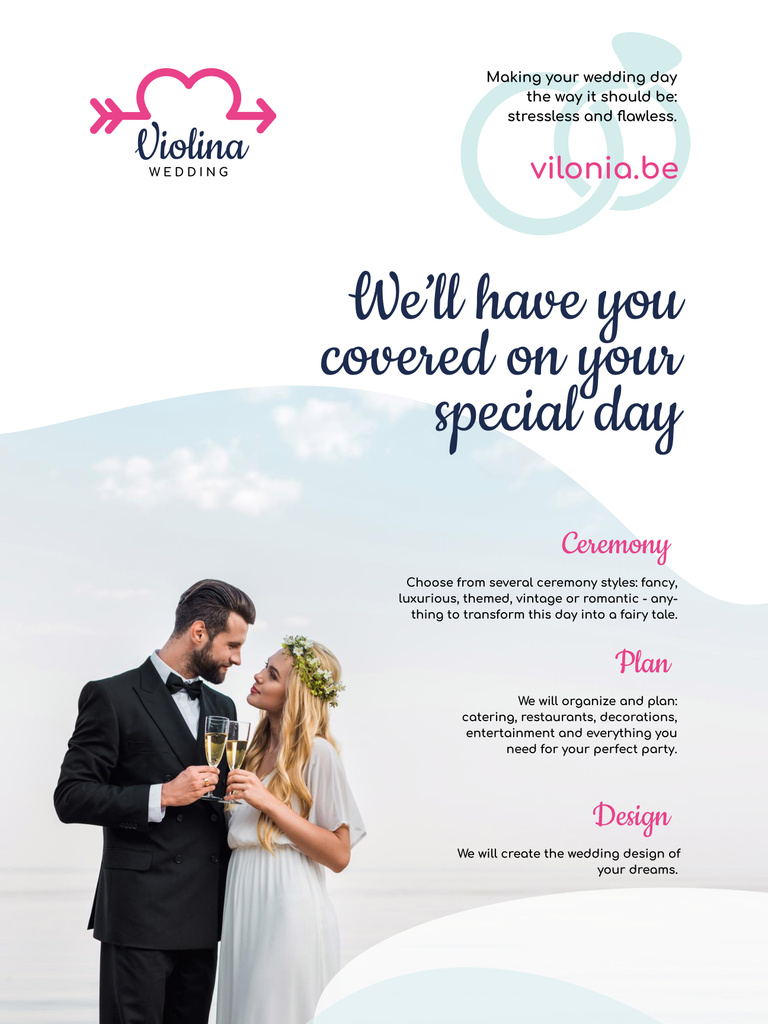 Ontwerpsjabloon van Poster 36x48in van Wedding Planning Services for Your Special Day