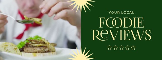 Designvorlage Food Reviews Ad für Facebook Video cover