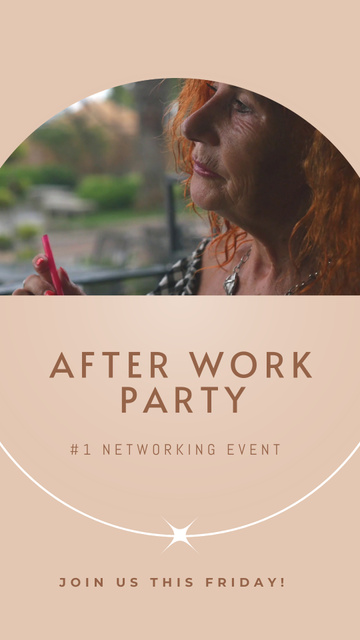 After Work Party Celebration Announcement Instagram Video Story Modelo de Design