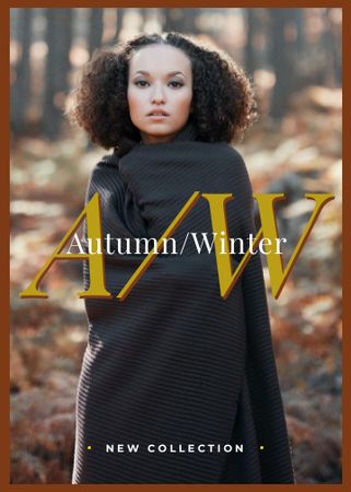 Designvorlage Stylish woman in winter clothes für Flayer