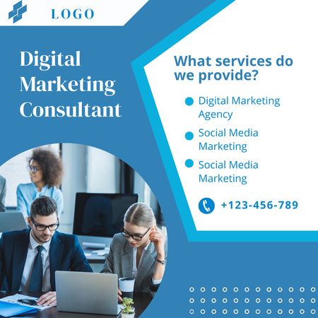Digital Marketing Consultant Services Instagram Modelo de Design