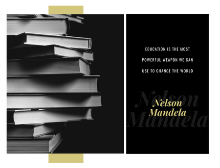 Stack Of Paper Books With Quote Postcard 4.2x5.5in Design Template