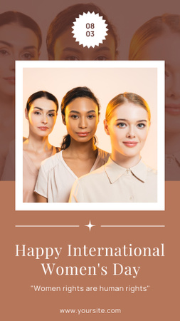 International Women's Day Celebration with Beautiful Diverse Women Instagram Story tervezősablon