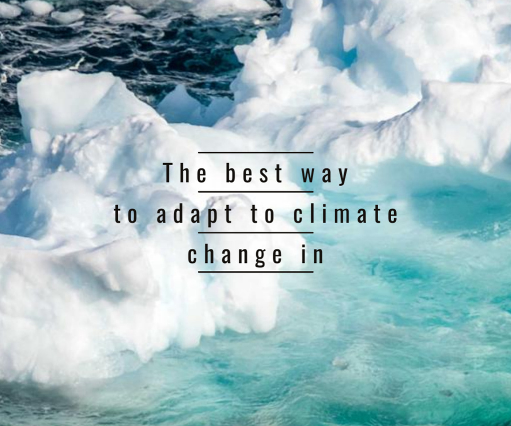 Climate Change with Ice Melting in Ocean Medium Rectangle Design Template