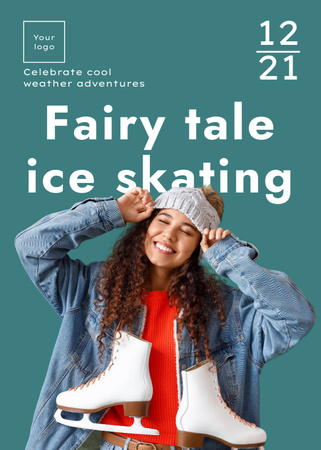 Winter Offer of Ice Skating Flayer Šablona návrhu