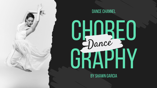 Choreography Classes Ad with Stunning Woman in Motion Youtube Thumbnail Design Template
