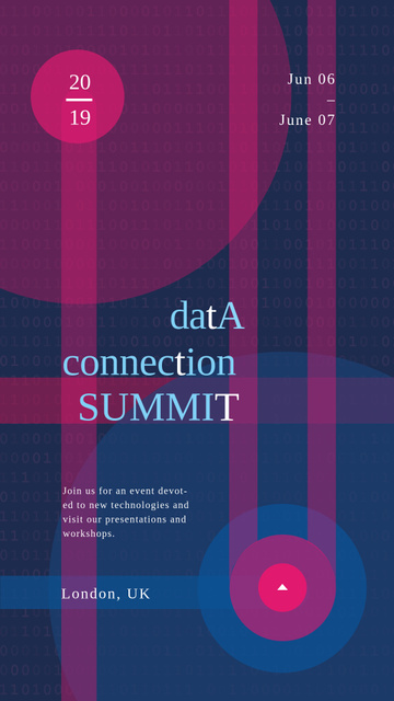 Data Summit Announcement Modern digital pattern Instagram Story Šablona návrhu