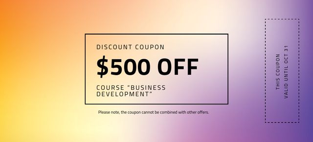 Discount Voucher on Business Course Coupon 3.75x8.25in tervezősablon