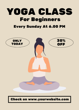 Designvorlage Yoga Class for Beginners für Flayer
