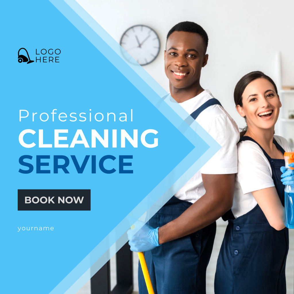 Cleaning Service Ad Instagram ADデザインテンプレート