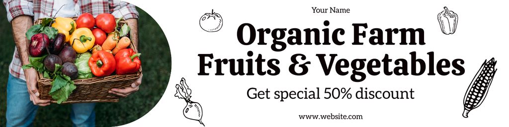 Get Special Discount on Organic Fruits and Vegetables Twitter tervezősablon