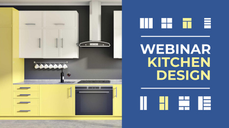 Kitchen design Webinar with Modern Home Interior FB event cover Design Template