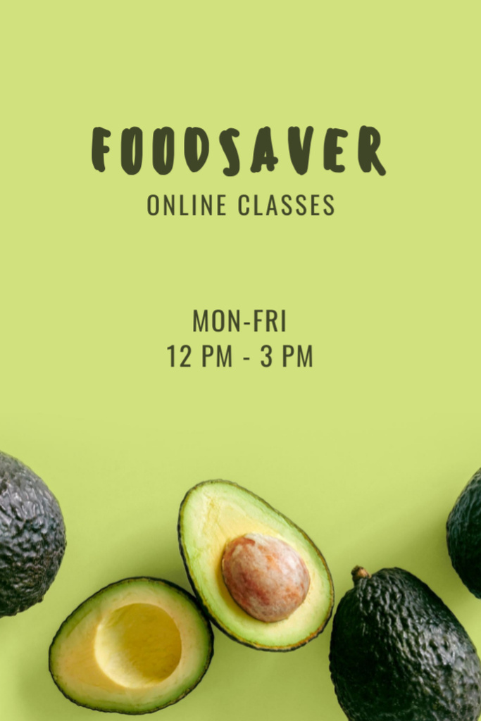Lifestyle-centered Nutrition Classes With Green Avocado Flyer 4x6in Design Template