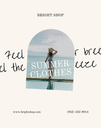 Summer Clothes and Beachwear for Vacation Poster 22x28in Design Template