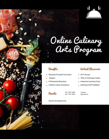 Cooking Courses Online Poster 22x28in Design Template